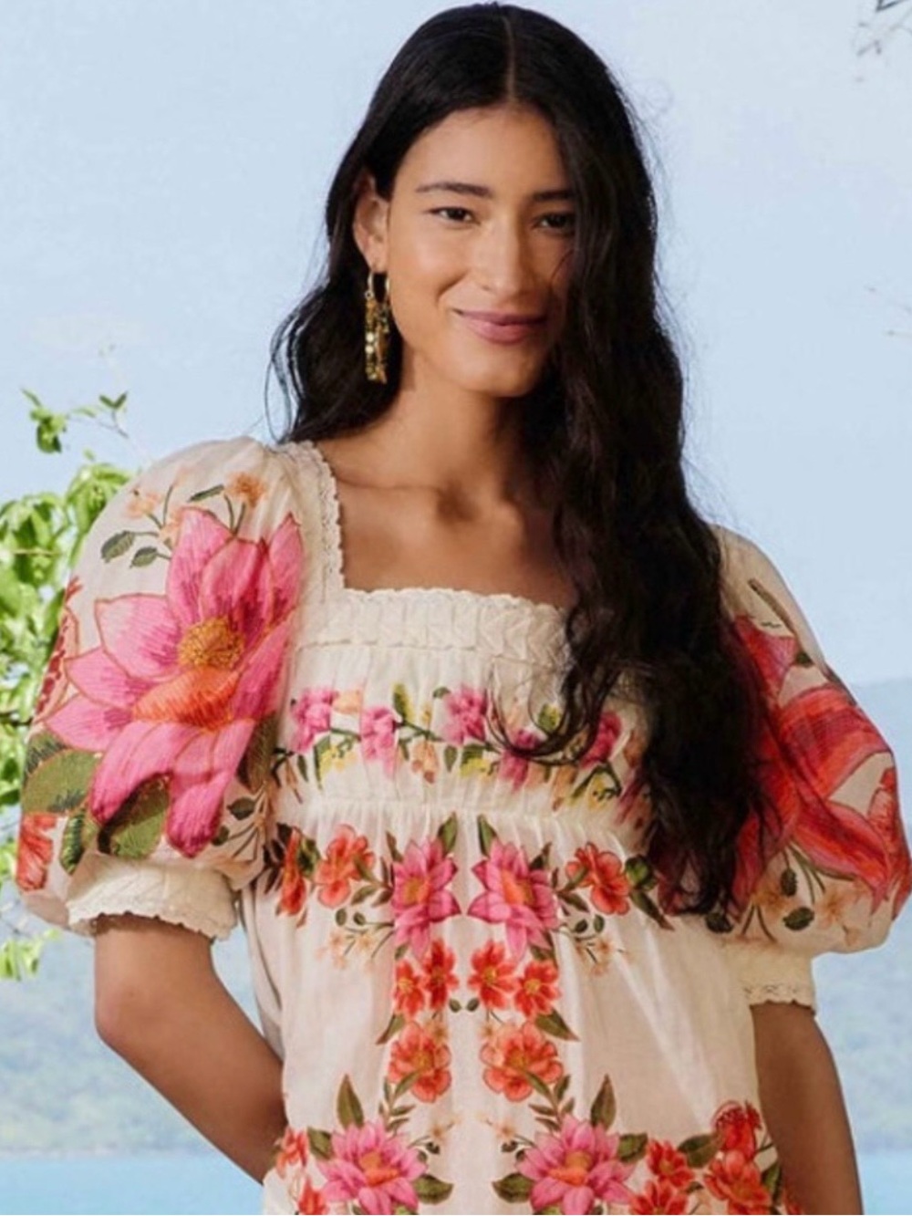 FARM Rio Summer Fruit Square Neck Top